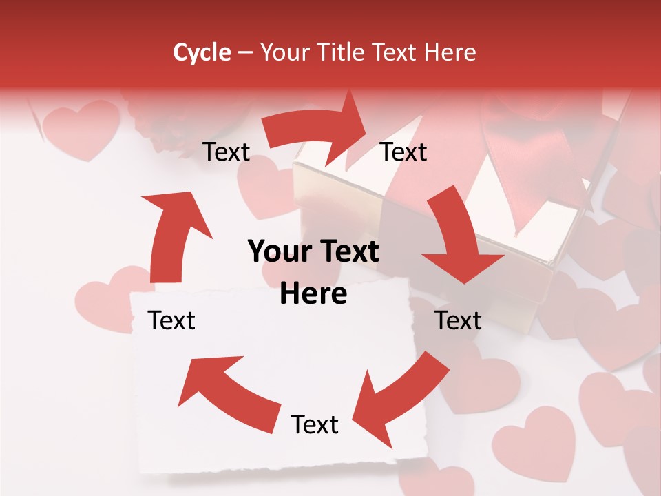 Lovely Heart With Rose PowerPoint Template