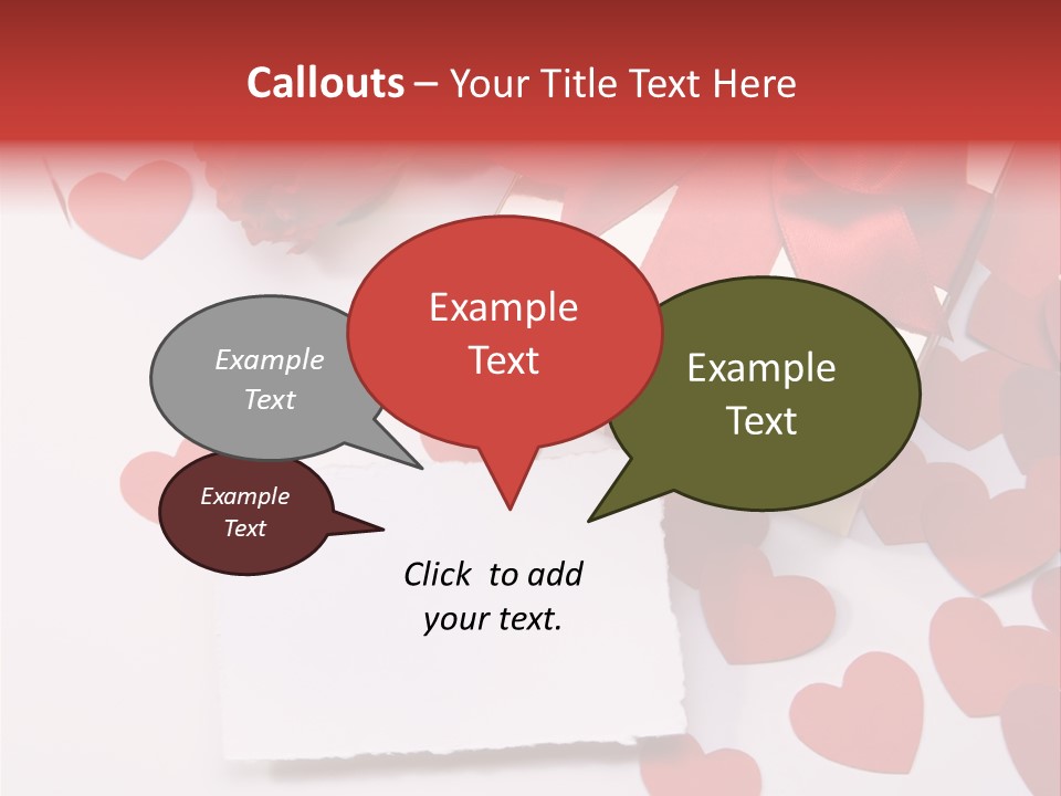 Lovely Heart With Rose PowerPoint Template