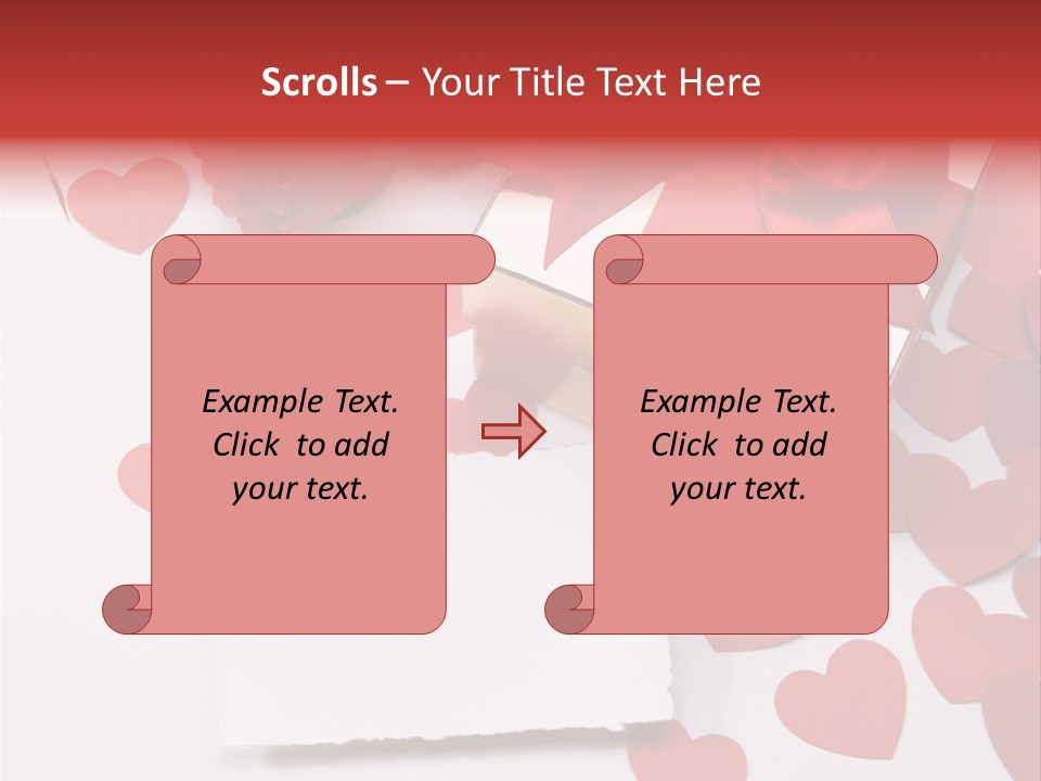 Lovely Heart With Rose PowerPoint Template