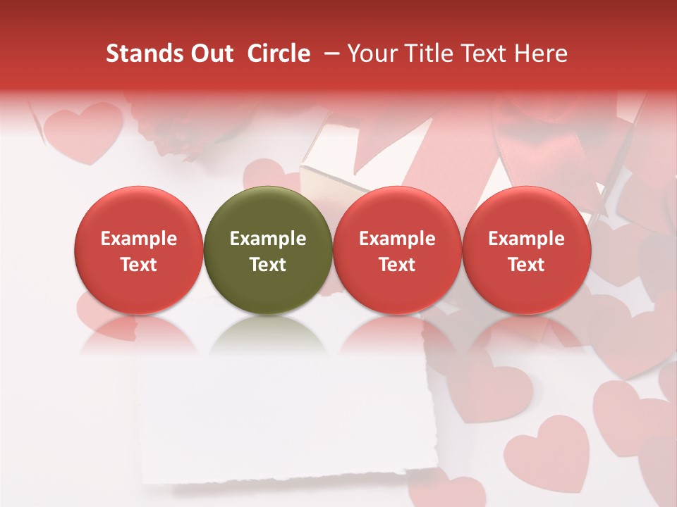 Lovely Heart With Rose PowerPoint Template
