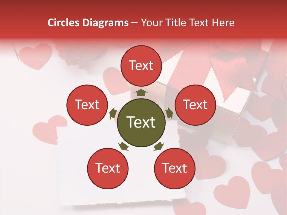 Lovely Heart With Rose PowerPoint Template