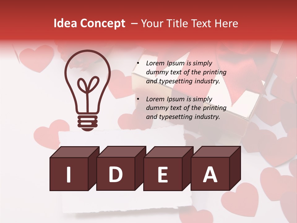 Lovely Heart With Rose PowerPoint Template