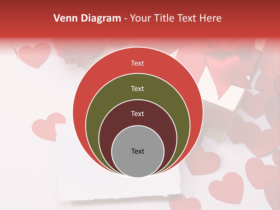 Lovely Heart With Rose PowerPoint Template