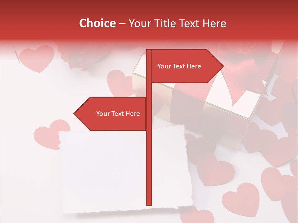 Lovely Heart With Rose PowerPoint Template