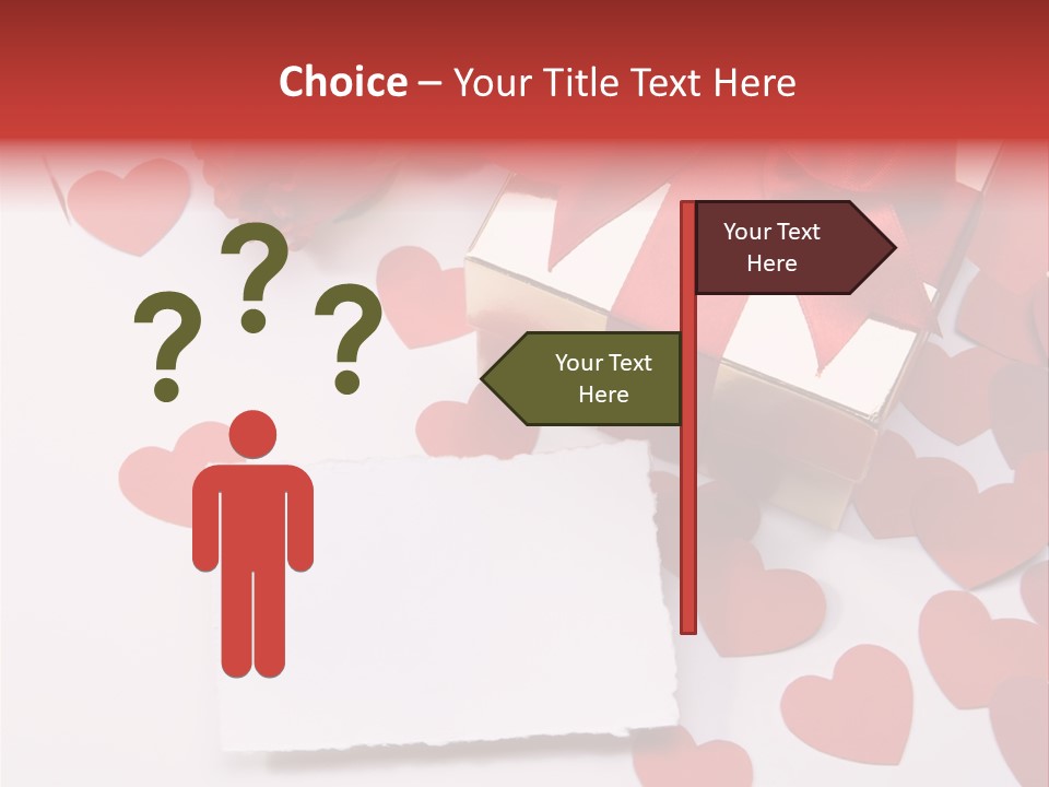 Lovely Heart With Rose PowerPoint Template