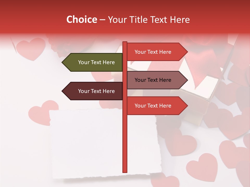 Lovely Heart With Rose PowerPoint Template