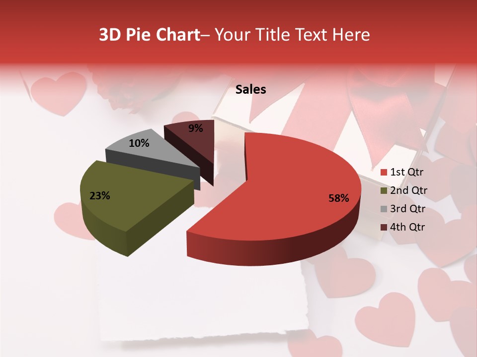 Lovely Heart With Rose PowerPoint Template