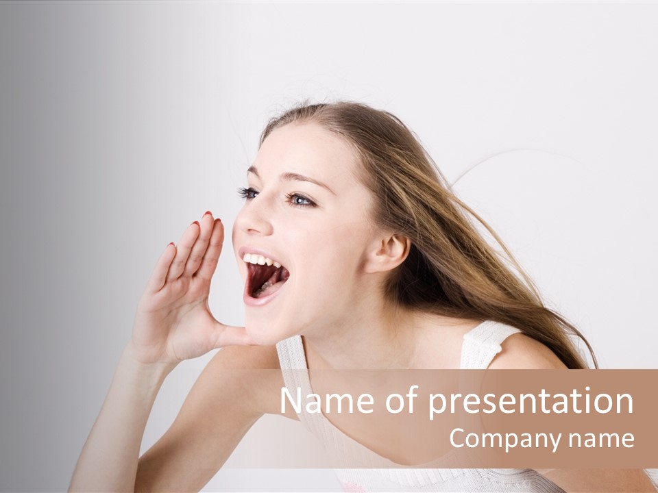 Ecstatic Screaming Hand PowerPoint Template