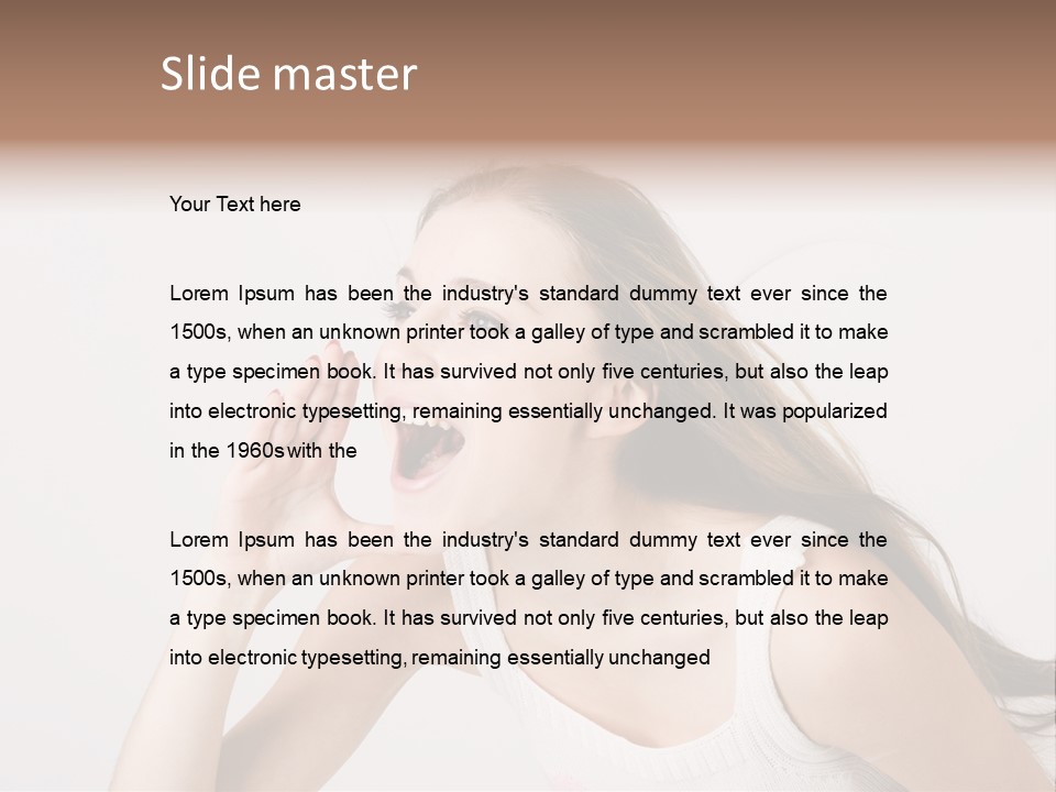 Ecstatic Screaming Hand PowerPoint Template