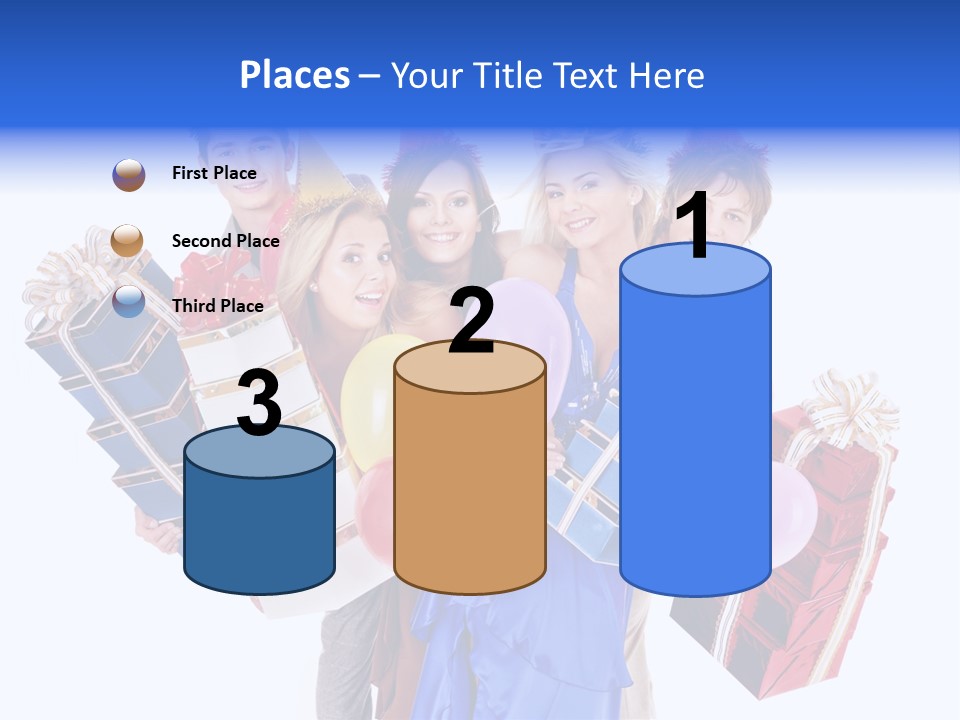 People In Party Hats PowerPoint Template