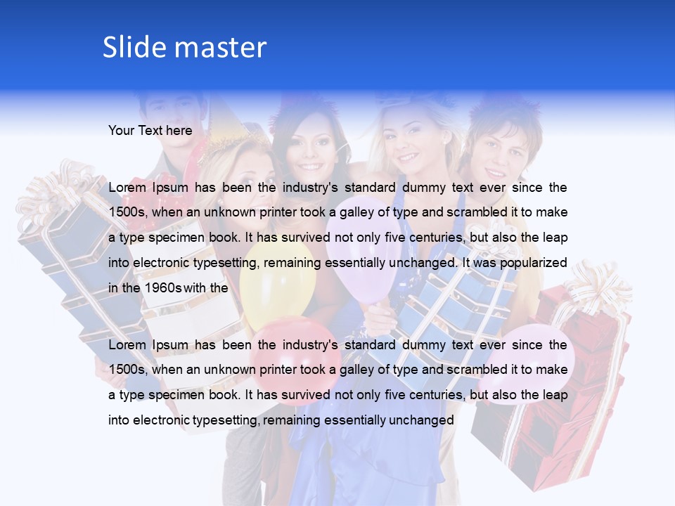 People In Party Hats PowerPoint Template