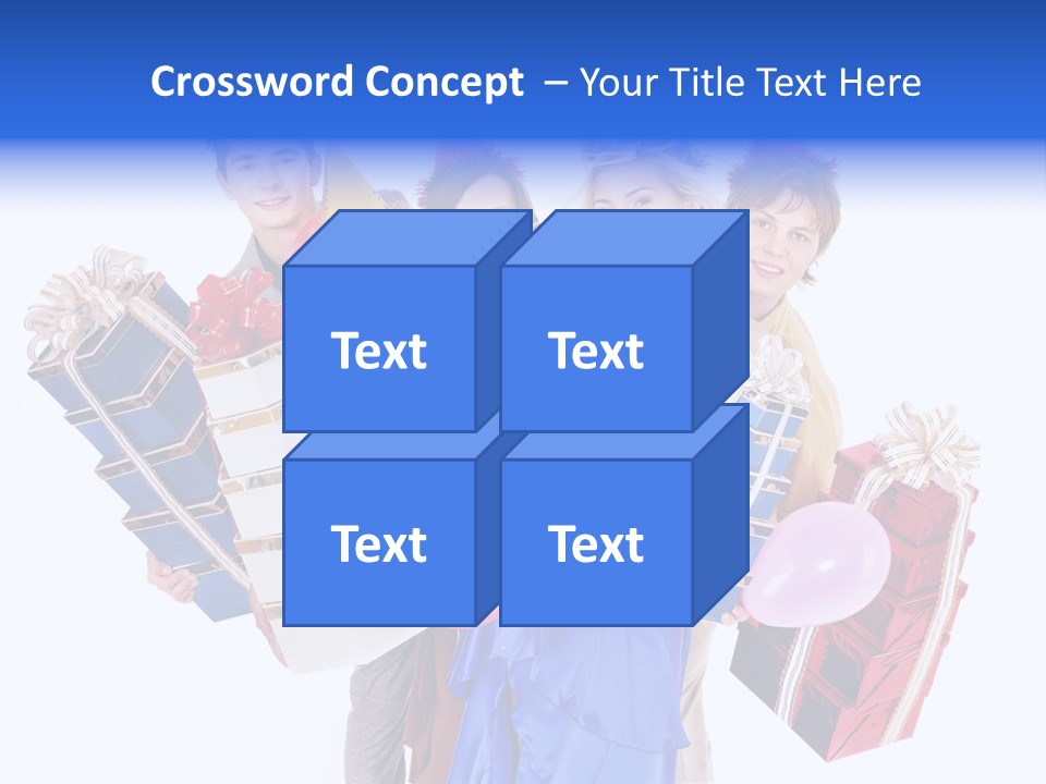 People In Party Hats PowerPoint Template