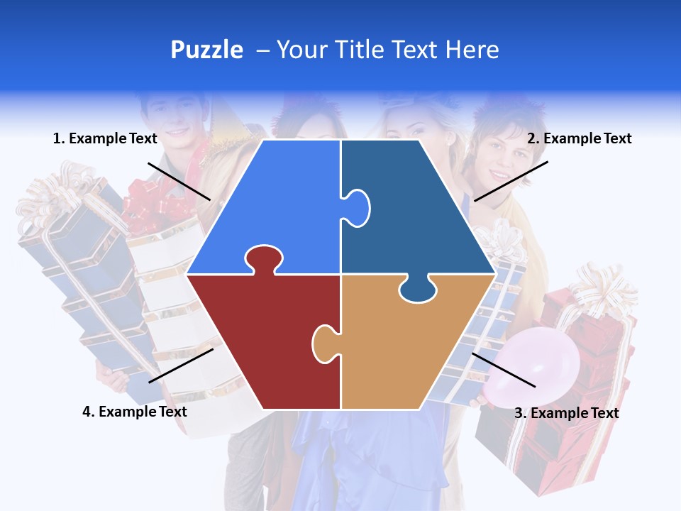 People In Party Hats PowerPoint Template