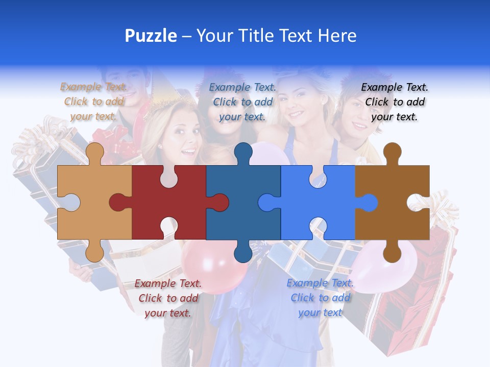 People In Party Hats PowerPoint Template