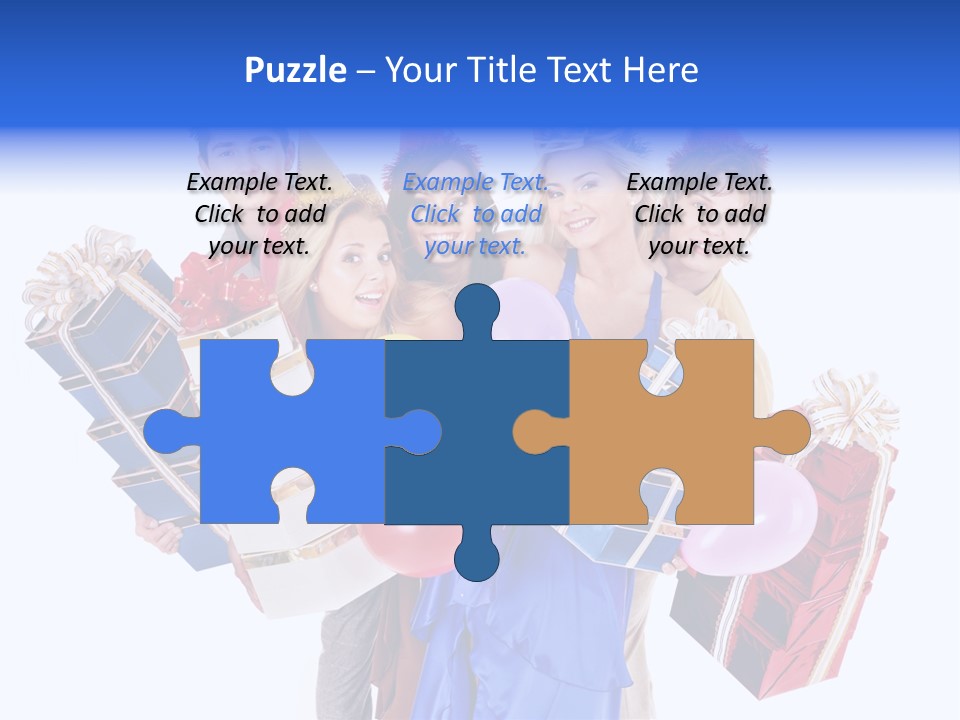 People In Party Hats PowerPoint Template