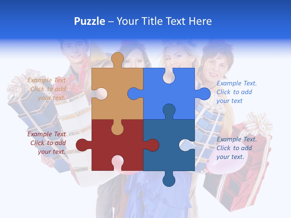 People In Party Hats PowerPoint Template