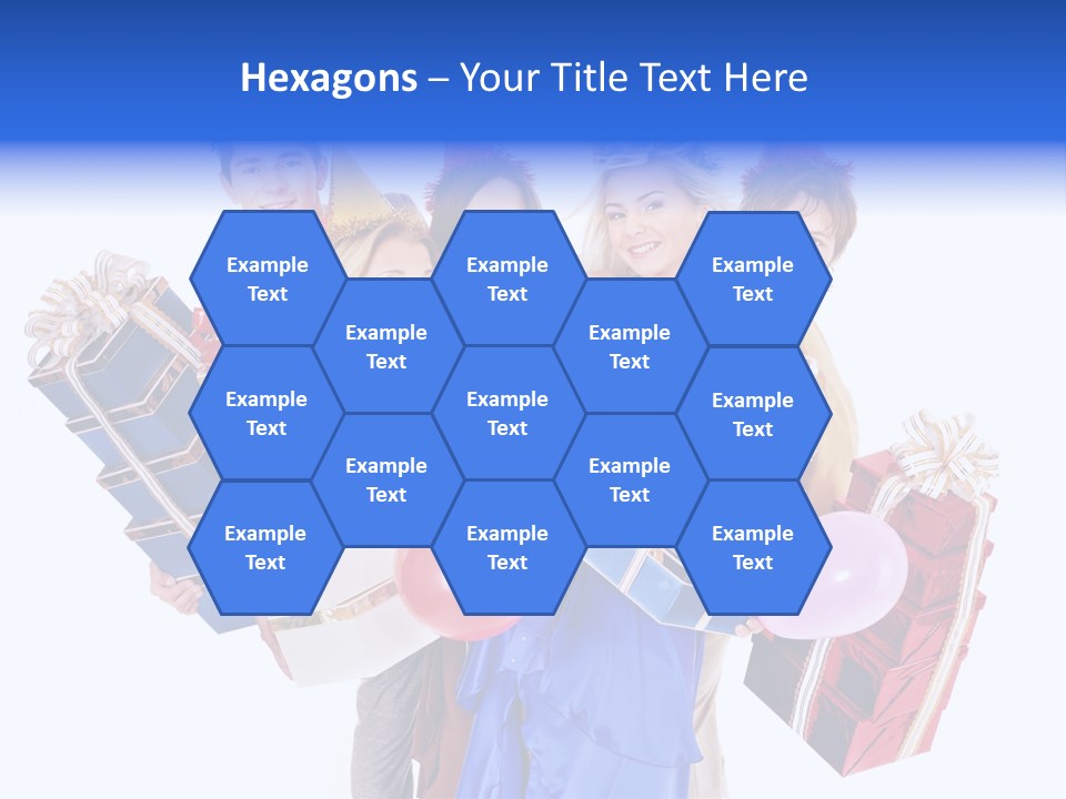 People In Party Hats PowerPoint Template