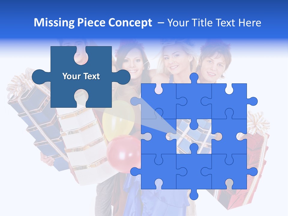 People In Party Hats PowerPoint Template