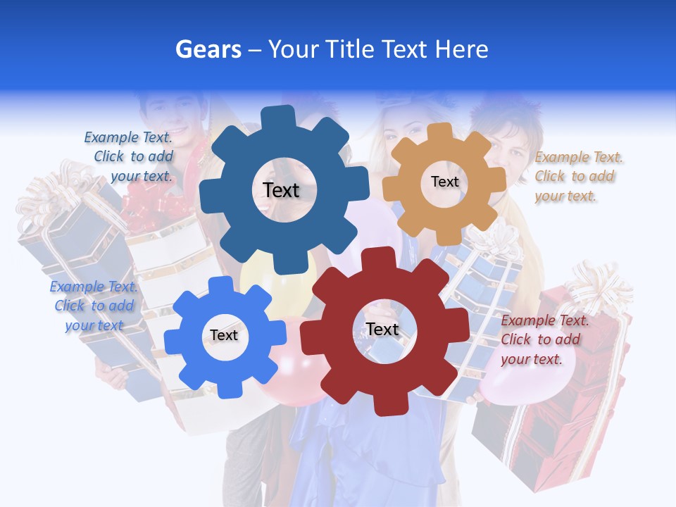 People In Party Hats PowerPoint Template