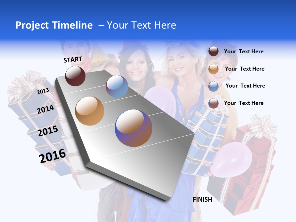 People In Party Hats PowerPoint Template