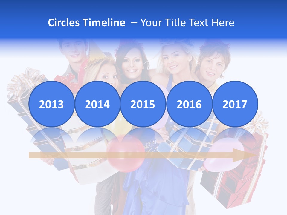 People In Party Hats PowerPoint Template