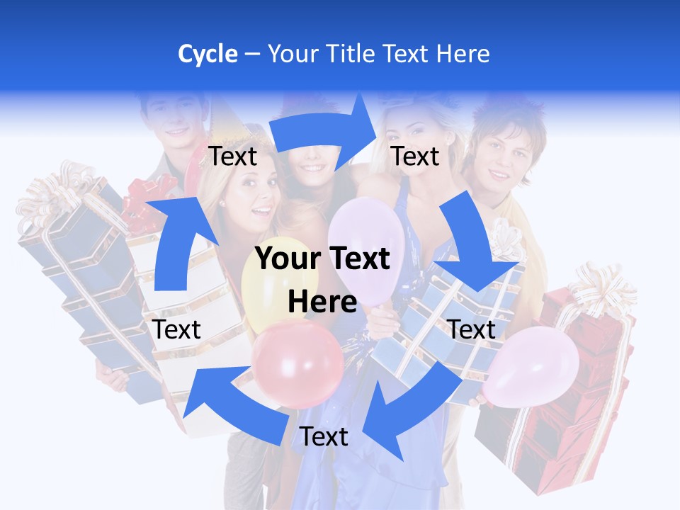 People In Party Hats PowerPoint Template