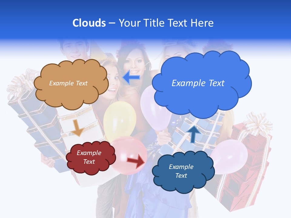 People In Party Hats PowerPoint Template