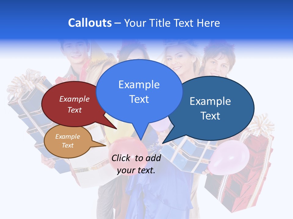 People In Party Hats PowerPoint Template