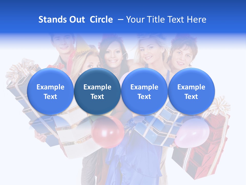 People In Party Hats PowerPoint Template