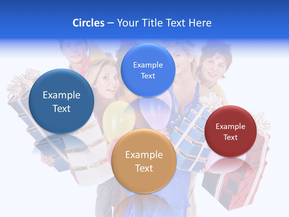 People In Party Hats PowerPoint Template