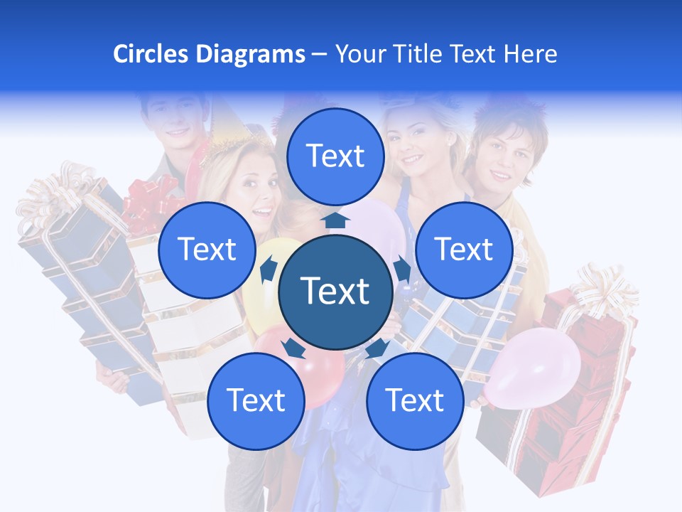 People In Party Hats PowerPoint Template