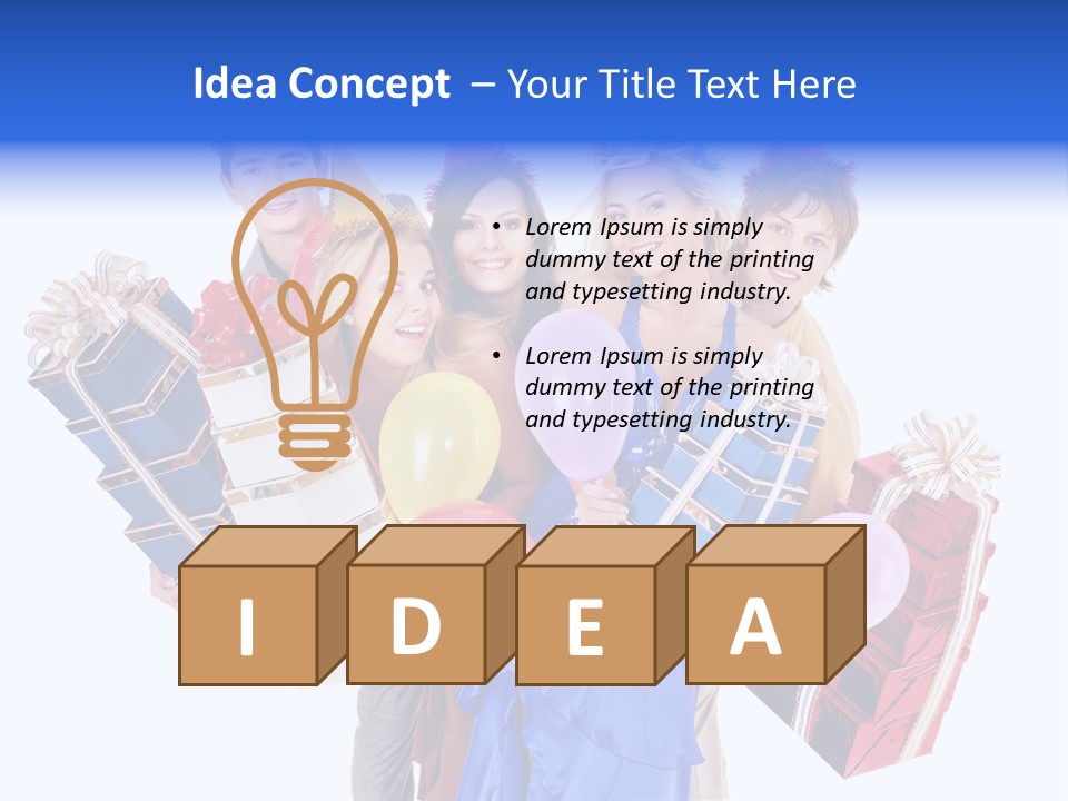 People In Party Hats PowerPoint Template