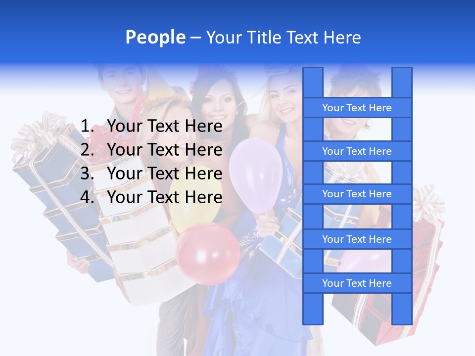People In Party Hats PowerPoint Template