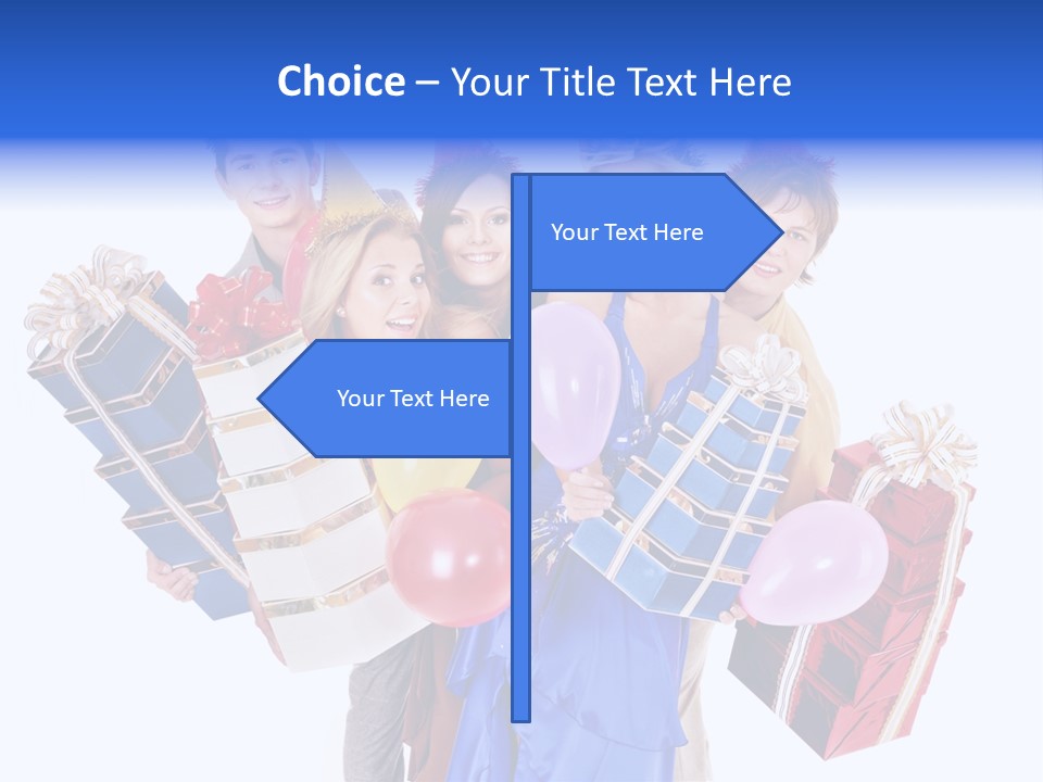 People In Party Hats PowerPoint Template