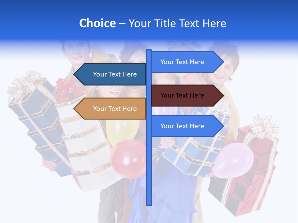 People In Party Hats PowerPoint Template