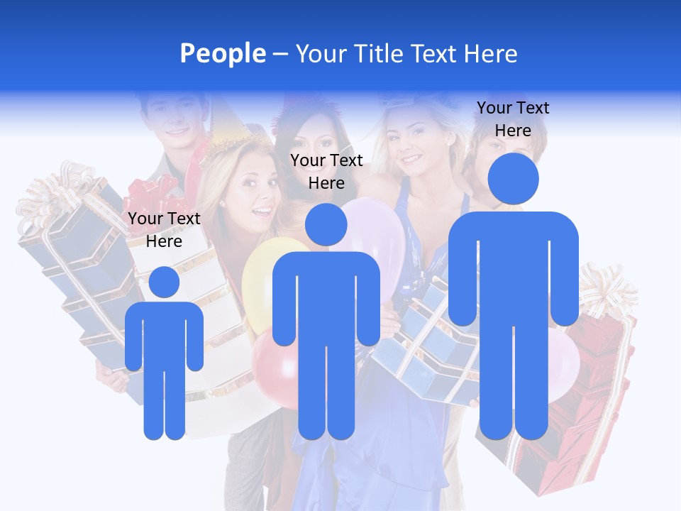People In Party Hats PowerPoint Template