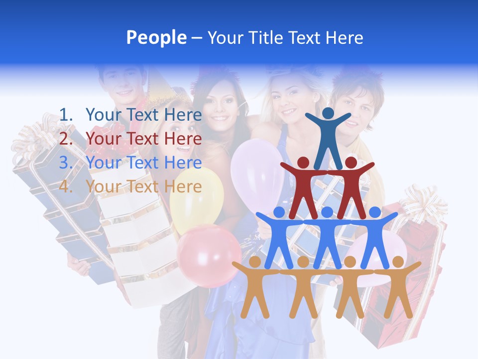 People In Party Hats PowerPoint Template