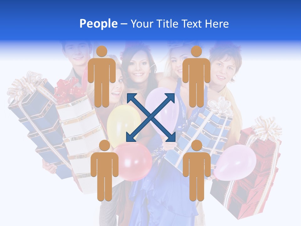 People In Party Hats PowerPoint Template