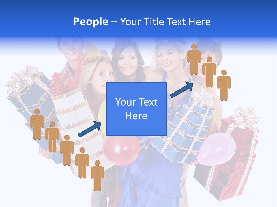 People In Party Hats PowerPoint Template