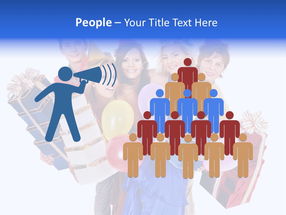 People In Party Hats PowerPoint Template