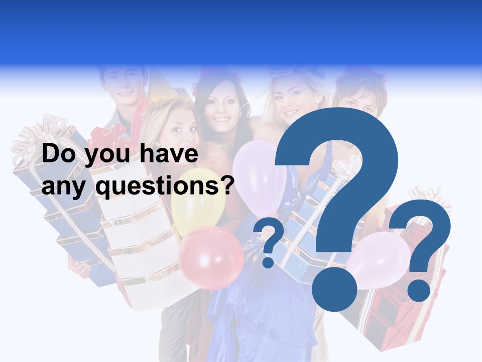 People In Party Hats PowerPoint Template