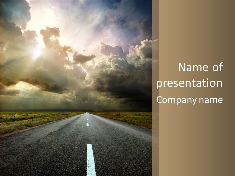 Puddles Road PowerPoint Template