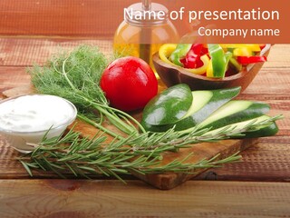 Closeup Garnish Arrangement PowerPoint Template