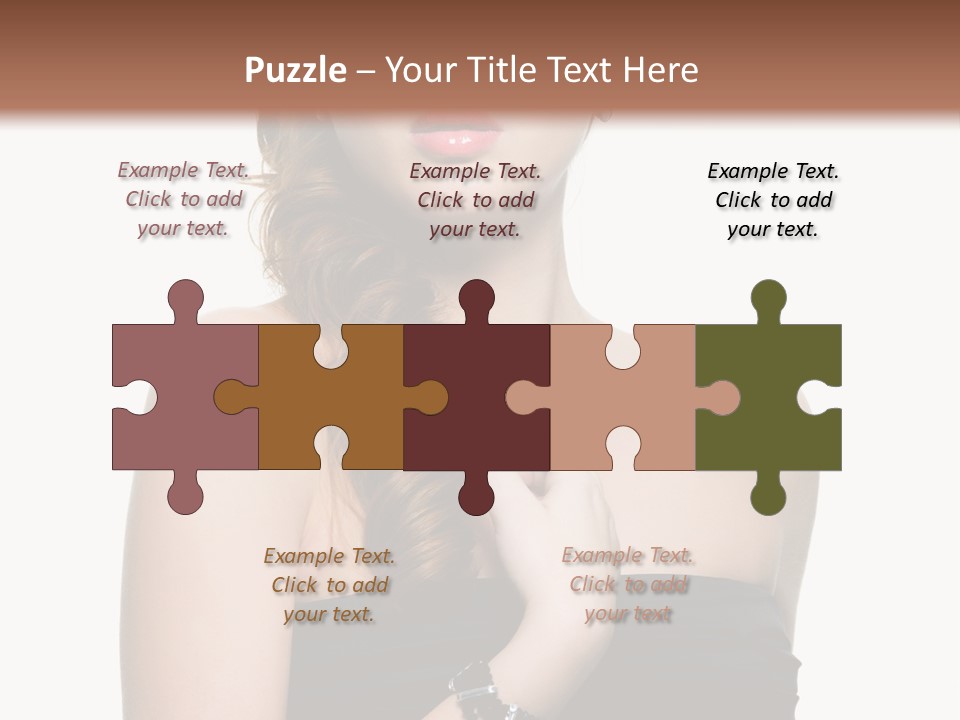 Beautiful Red Haired Woman PowerPoint Template