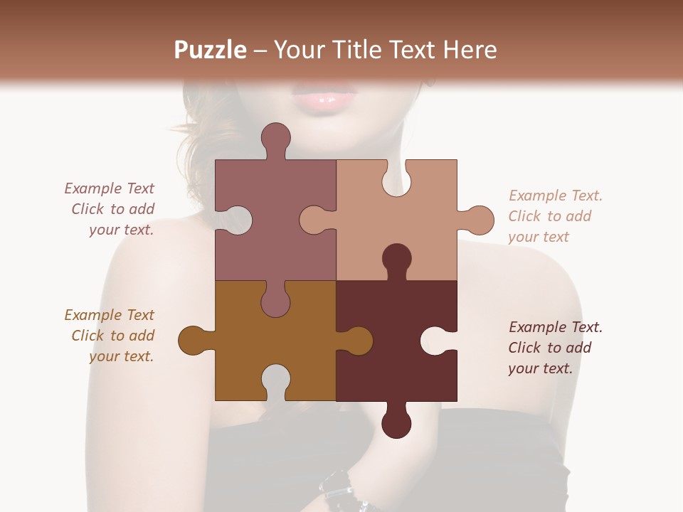 Beautiful Red Haired Woman PowerPoint Template