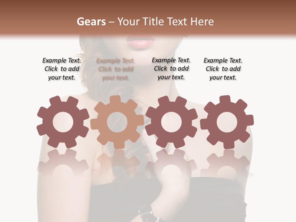 Beautiful Red Haired Woman PowerPoint Template