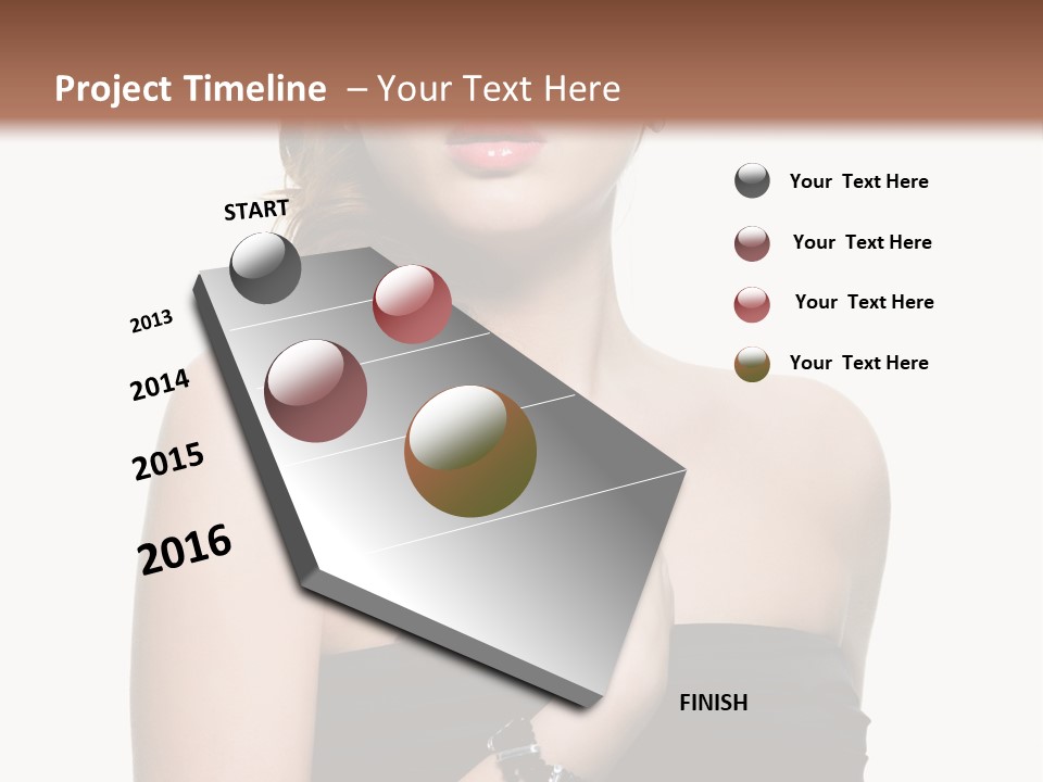 Beautiful Red Haired Woman PowerPoint Template