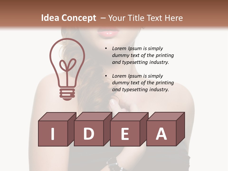 Beautiful Red Haired Woman PowerPoint Template