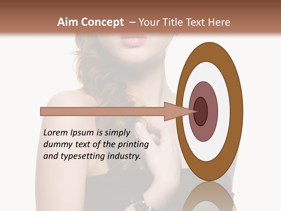 Beautiful Red Haired Woman PowerPoint Template