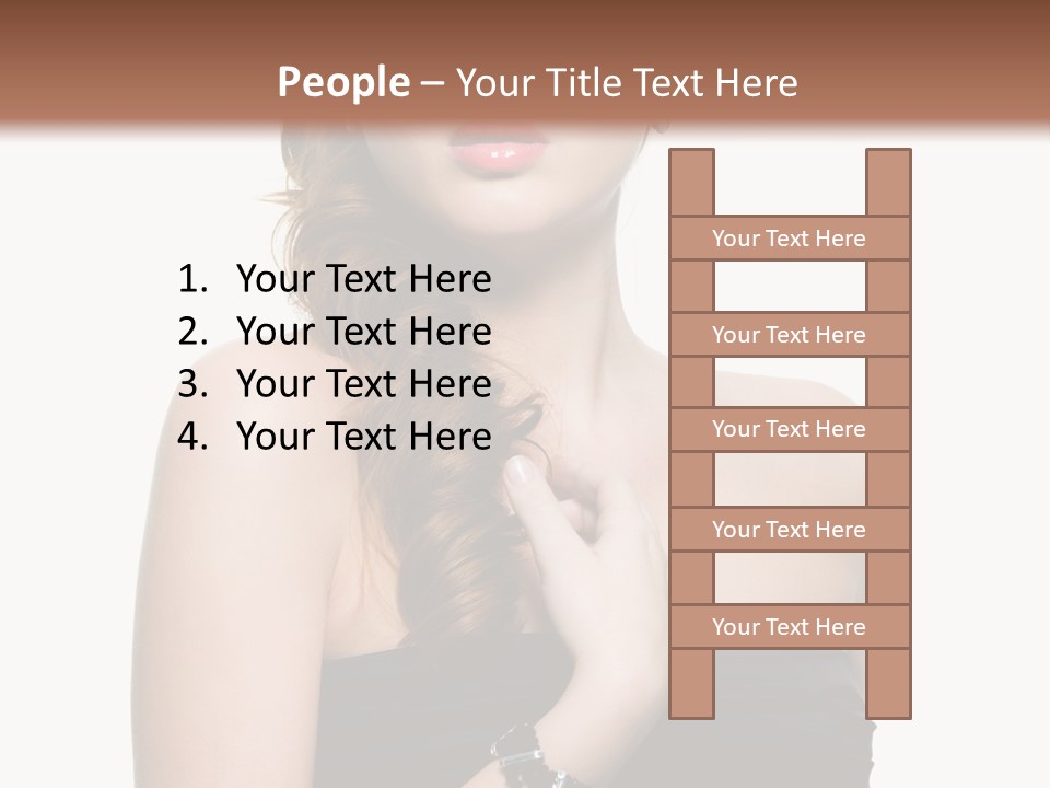 Beautiful Red Haired Woman PowerPoint Template
